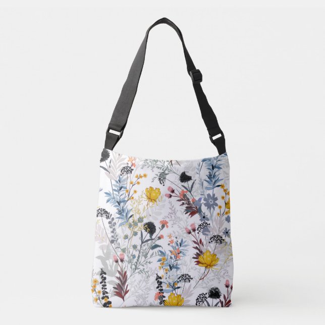 Sofistikerad vildblommeäng totebag axelväska (Framsida)