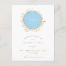 Sofistikerad vintersnöflinga Bröllop i Blåblått Gu Vykort