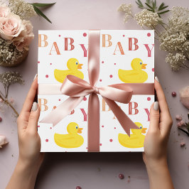 Sofistikerad Wrapping-Papper för Baby-persiko-Anka Presentpapper