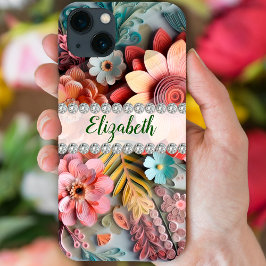 Sofistikerade 3D-blommor, arrangemanga och diamant