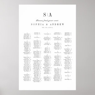 Sofistikerade, alfabetiska monokartor poster