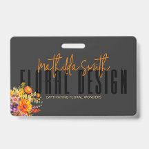 Sofistikerade Blommigt Design Black Orange Flowers