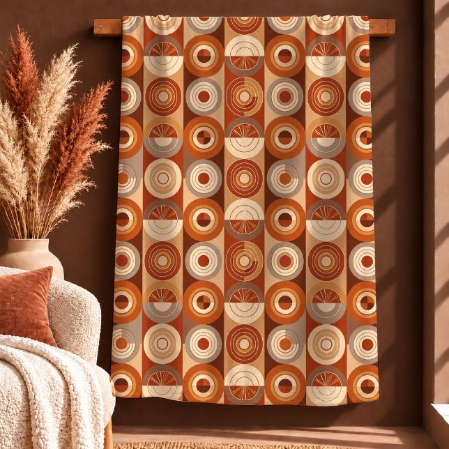 Sofistikerade Boho-former Brun Rostfiltad Täcke Pr Fleecefilt (Sophisticated Boho Shapes Brown Rust Blanket Gift)