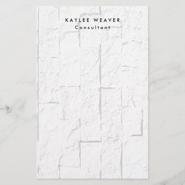 Sofistikerade minimalistiska väggstenar profession brevpapper (Framsida)