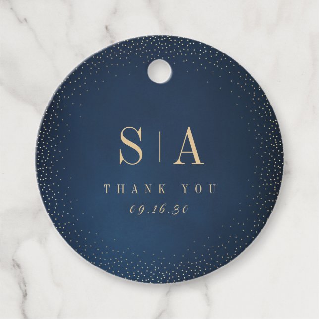 Sofistikerade Monogram Bröllop Gåvor Etiketter (Framsida)