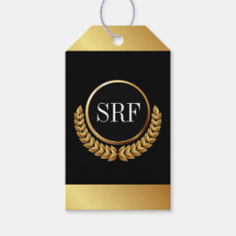 Sofistikerade Monogram-Märkre med Guld-utseende Presentetikett