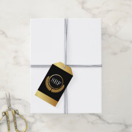 Sofistikerade Monogram-Märkre med Guld-utseende Presentetikett