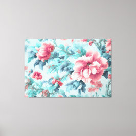 Sofistikerade Rosa Claret Flowers och Azure Lövs Canvastryck