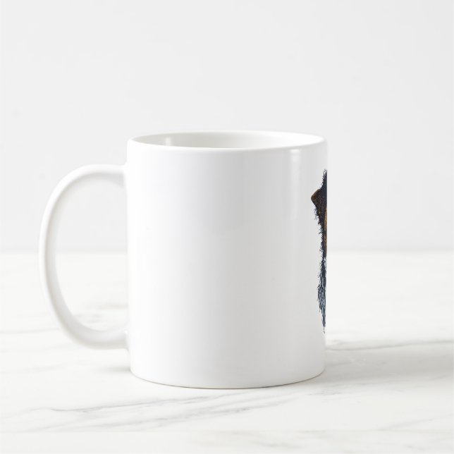 Sofistikerade valporträtt Trendig hundhuvudkonst Kaffemugg (Vänster)