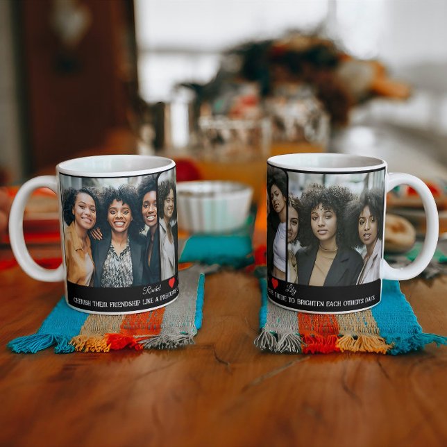 Sofistikerat 3 foto- och Soul-sosters-citat för al Mugg (photo collage birthday mug, photo collage coffee mug, personalised photo collage coffee mug, 	custom)