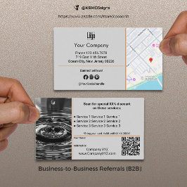 Sofistikerat B2B-Grått QR-kod Rabattkort