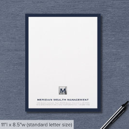 Sofistikerat Blue Silver Company Monogram Brevhuvud