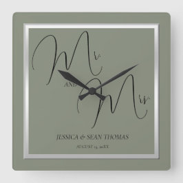 Sofistikerat Bröllop och Silver Fyrkantig Klocka