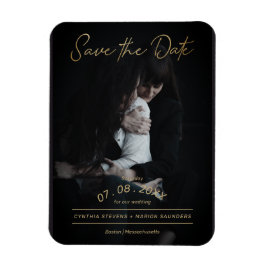 Sofistikerat Golden Script Photo LGTB Bröllop Magnet