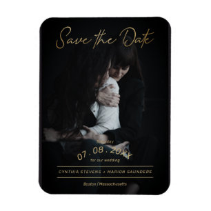 Sofistikerat Golden Script Photo LGTB Bröllop Magnet