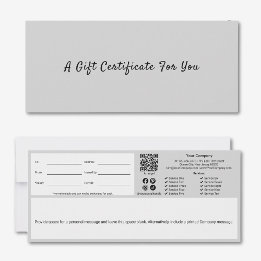 Sofistikerat Grått Black Script Gift-certifikat