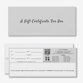 Sofistikerat Grått Black Script Gift-certifikat