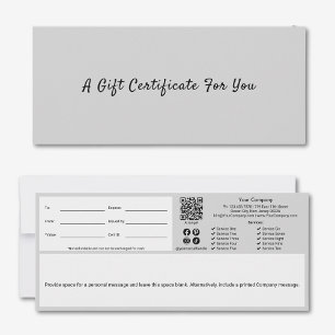 Sofistikerat Grått Black Script Gift-certifikat