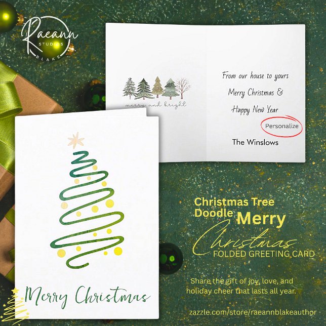 Sofistikerat hälsningskort för Julgran-dörr Kort (Skapare uppladdad)