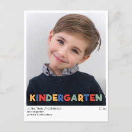 Sofistikerat Kindergarten Studenten-meddelande Vykort