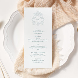 Sofistikerat klassiskt skript - blått Bröllop Program