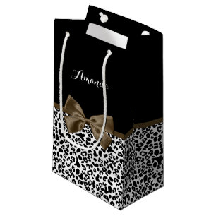 Sofistikerat leopard skriver ut brunt med Namn