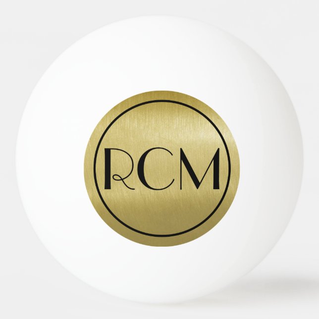 Sofistikerat Monogram i Black Guld   Pingisboll (Framsidan)