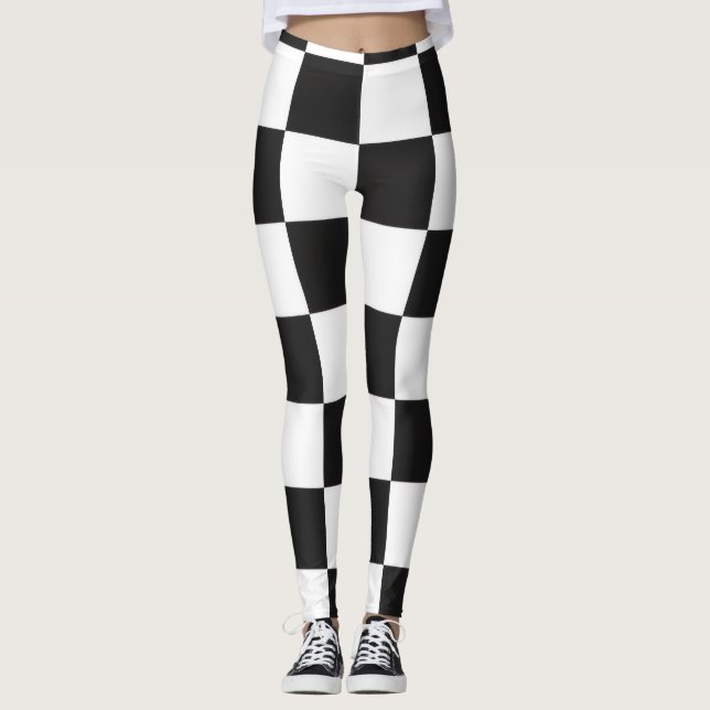 Sofistikerat svart och vitt kuvert leggings (Framsida)