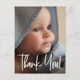 Sofistikerat "Tack" Lodrät Baby Birth Anno Vykort