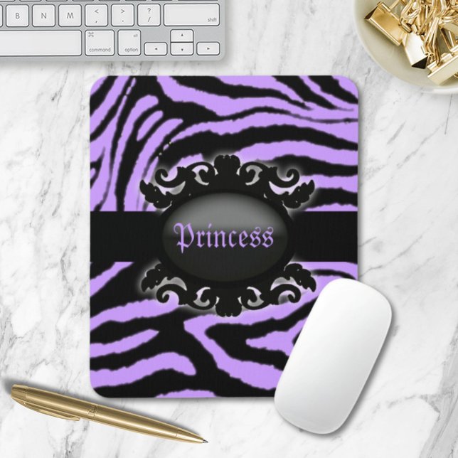 Sofistikerat Zebra tryck monogram Musmatta (Sophisticated Zebra Print monogram Mouse Pad)