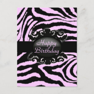 Sofistikerat Zebra tryck monogram Vykort