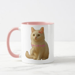Soft Aesthetic Cat Meme and Coffee Lover Feminine  Mugg
