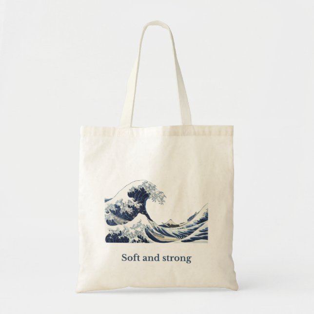 “Soft and Strong” Aesthetic Tote Bag Tygkasse (Framsidan)