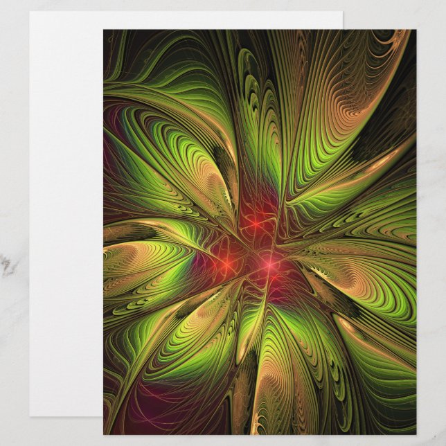 Soft and tenderness fractal fantasy flowers brevhuvud (Fram/baksida)