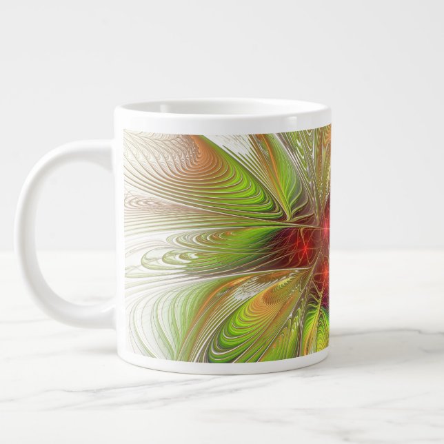 Soft and tenderness fractal fantasy flowers  jumbo mugg (Vänster)