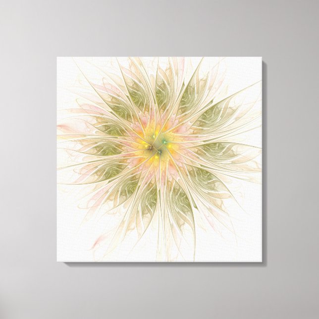 Soft and tenderness fractal fantasy flowers  metal canvastryck (Framsida)