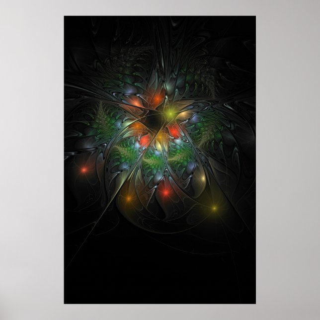 Soft and tenderness fractal fantasy flowers poster (Framsidan)