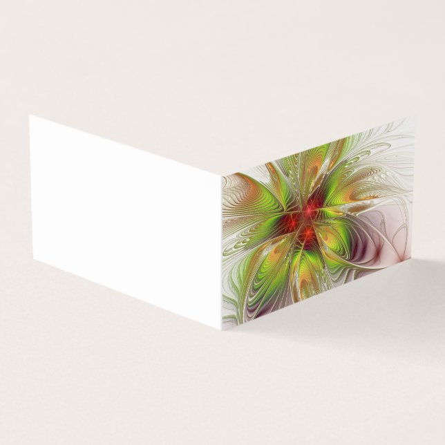 Soft and tenderness fractal fantasy flowers visitkort (Utsida)