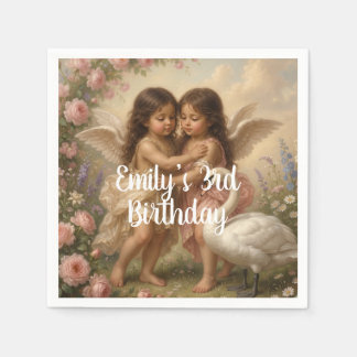 soft angel cherub girls’ birthday || paper napkins pappersservett