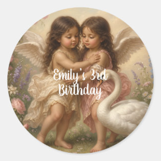 soft angel cherub girls’ birthday || runt klistermärke