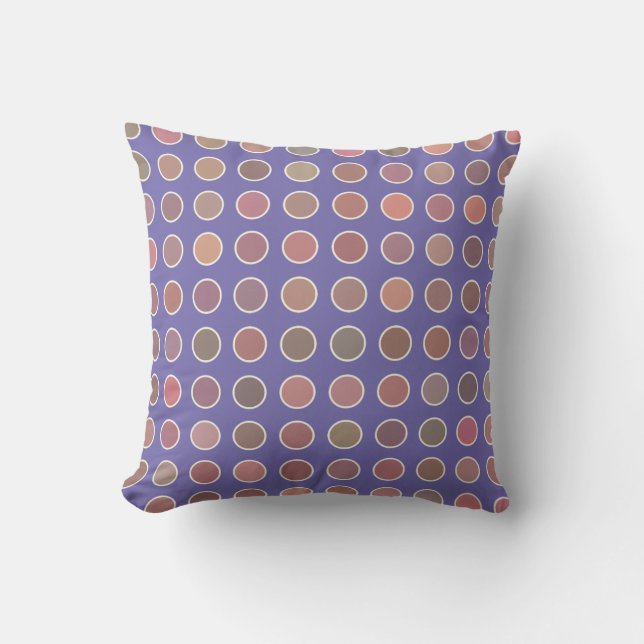 Soft Autumn Färg Polka dots på Lila Kudde (Framsida)
