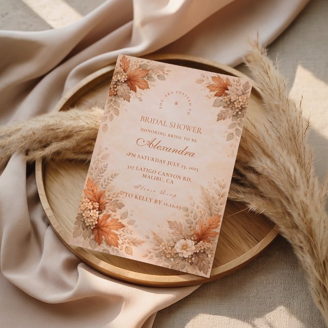 Soft Autumn Flower Bridal Shower Inbjudningar (Skapare uppladdad)