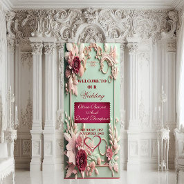 Soft Baroque Elegance Maroon Rose Floral Motifs 