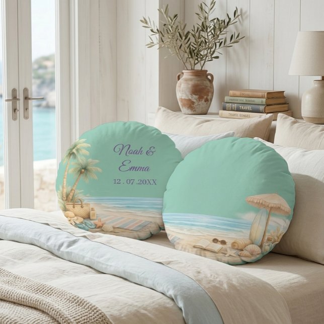 Soft Beach Tone Custom Beech Soft Elegant Dreamy  Rund Kudde (Skapare uppladdad)