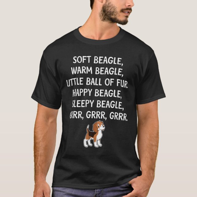Soft Beagle Warm Beagle lilla Boll i Päls T Shirt (Framsida)