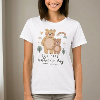 Soft Bear Mom Baby First Mothers Day Art T Shirt