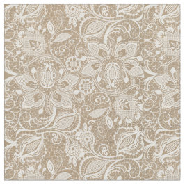 Soft Beige Burlap & Snöre Fabric Tyg