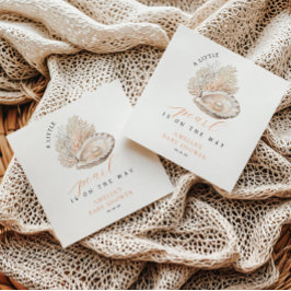 Soft Beige Coastal Pearl Baby Shower Napkins Pappersservett