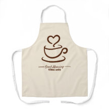 Soft Beige Coffee Apron - Bra Morgonhjärtdesign