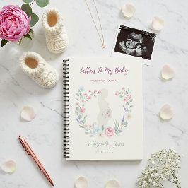 Soft Beige Floral Pregnancy Journal Keepsake Anteckningsbok